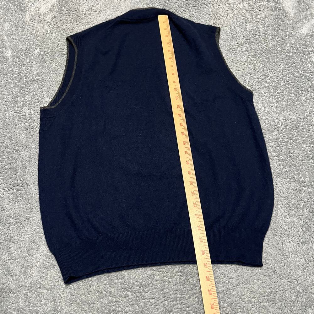 Mark Shale Sweater Vest Mens Large Blue Cashmere Grandpa - Picture 5 of 6